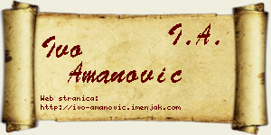 Ivo Amanović vizit kartica